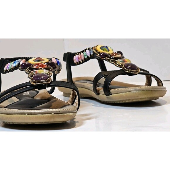 Siketu Black 39 (US 8) Flat Rubber Heel Slip-On Excellent Condition - Picture 4 of 8